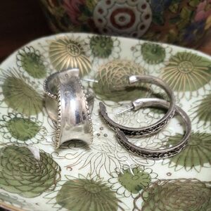 Chico's Elegant Silver Hoop Earrings